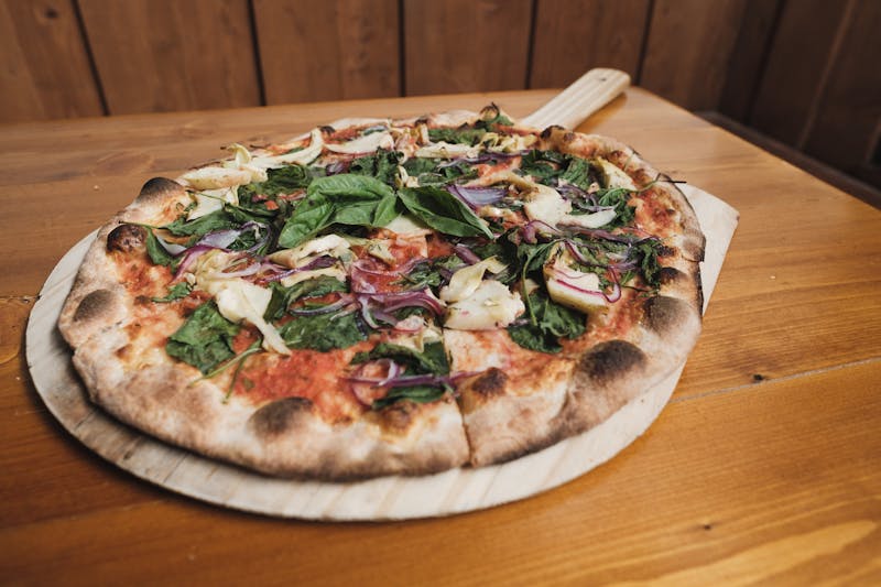 BBQ Chicken pizza with smoky barbecue sauce and grilled chicken